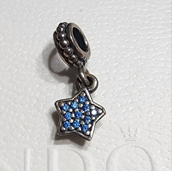 Pandora Pave Star with Blue CZ - Picture 2 of 7